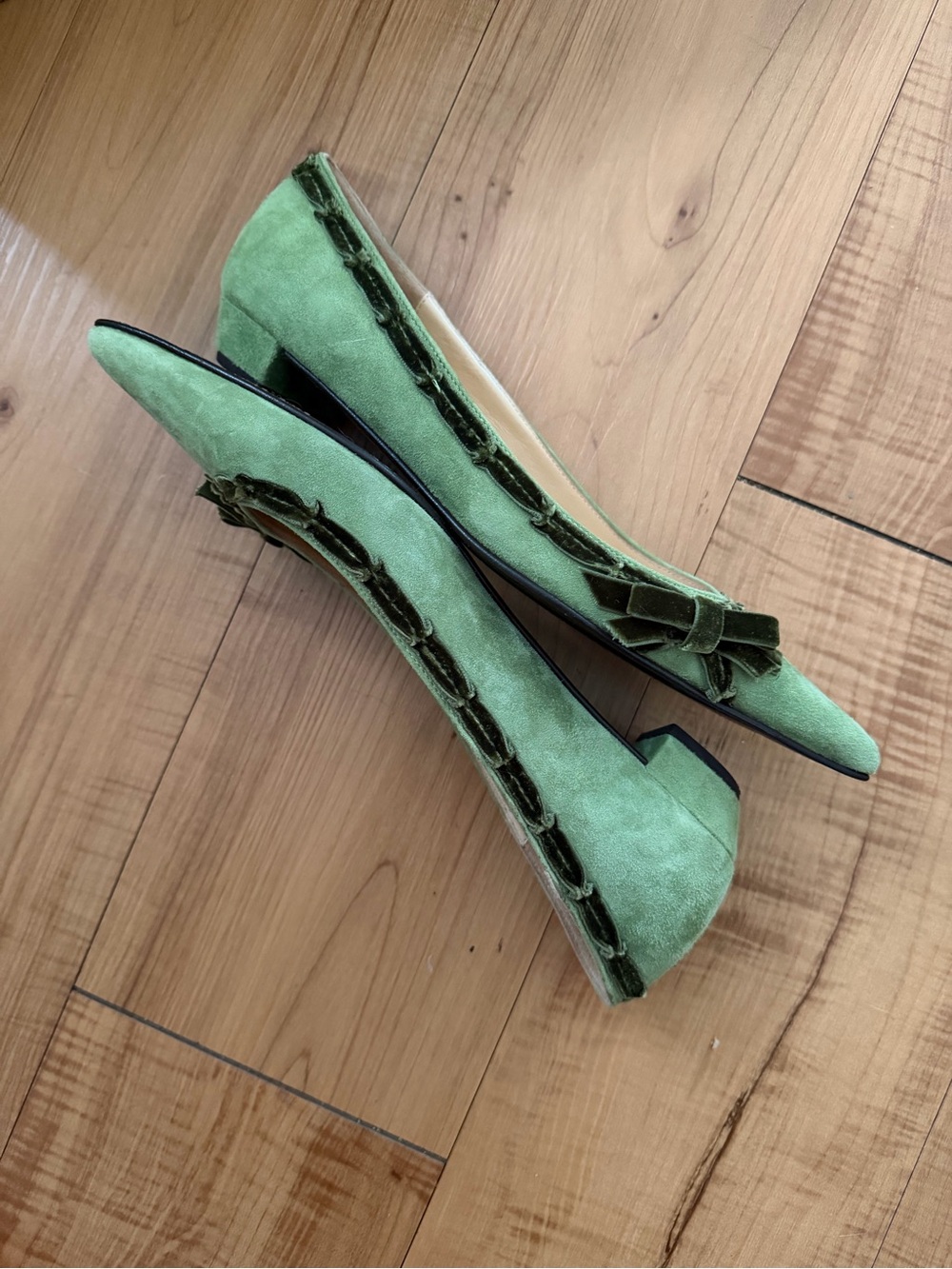 J.Crew Suede Velvet Pointed-Toe Marnie Kitten Heel Pumps Vintage Y2K - Picture 2 of 10